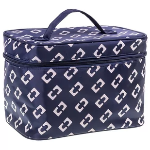 INTER-VION Geometric kuferek prostokątny Granatowy - Kosmetyczki, organizery i kuferki - miniaturka - grafika 1