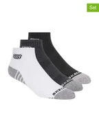 Skarpetki męskie - Skechers Skarpety (3 pary) w kolorze antracytowo-czarno-białym - miniaturka - grafika 1