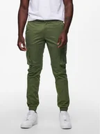 Spodnie męskie - Only & Sons Spodnie materiałowe 22016687 Zielony Tapered Fit - miniaturka - grafika 1