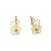 Biżuteria dla dzieci - srebrne kolczyki Pozłacane dziecięce z cyrkonią misie miś - miniaturka - grafika 1