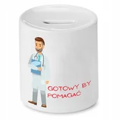 Skarbonki - SKARBONKA DLA LEKARZA DOKTORA GOTOWY BY POMAGAĆ z Nadrukiem ze Zdjęciem - miniaturka - grafika 1