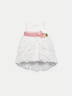 Sukienki i spódniczki dla dziewczynek - Abel & Lula Sukienka elegancka 5012 Biały Regular Fit - miniaturka - grafika 1