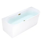 Wanny - Wanna przyścienna złoty przelew oraz korek narożna lewa 150 cm Mera Hydrosan - miniaturka - grafika 1