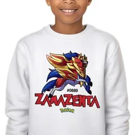 Bluzy dla dziewczynek - Bluza Dziecięca Biała Bez Kaptura Prezent Dla Dziecka Zamazenta 128 Wzory - miniaturka - grafika 1