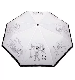 Parasolka Carbon Steel Paryżanka 80km/h, biało-czarna - Parasole - miniaturka - grafika 1