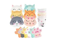 Dekoracje i nakrycia stołu na imprezę - Zestaw papierowy Kotki - kubeczki, talerzyki i serwetki - 24 szt. - miniaturka - grafika 1