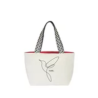 Torebki damskie - hello-bags. Damska torba na płótnie premium z zamkiem błyskawicznym, wewnętrzna kieszeń zapinana na zamek błyskawiczny i czerwona podszewka z płótna, Surowy - miniaturka - grafika 1