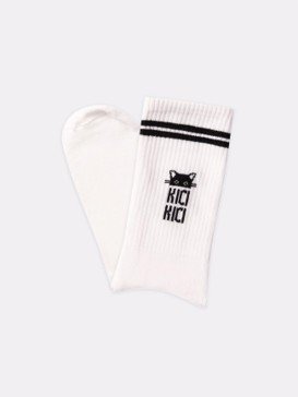 MĘSKIE Sportowe skarpetki dla kociarza z napisem KICI KICI 41-46