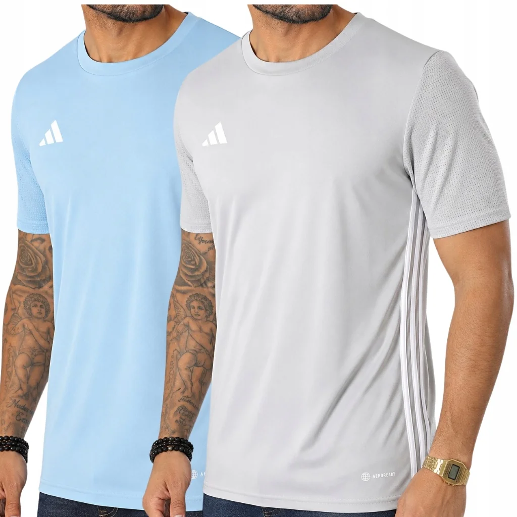 Adidas Zestaw Męski Komplet Koszulka Szara + Błękitna T-shirt r. XXL