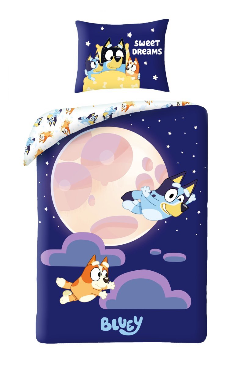 Pościel dziecięca Bluey 140 x 200 cm Halantex 100% bawełna Bingo pieski