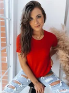 Bluzki damskie - T-shirt damski MAYLA czerwony Dstreet RY2210-M - miniaturka - grafika 1