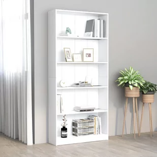 vidaXL 5-poziomowy regał na książki, biały, 80 x 24 x 175 cm - Regały - miniaturka - grafika 1