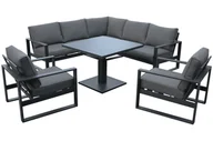 Meble ogrodowe - Narożne meble ogrodowe aluminiowe Sorrento Comfort Grey / Grey Melange - miniaturka - grafika 1