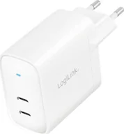 Ładowarki samochodowe - Adapter gniazda Logilink, 2x USB-C, GaN, 40W - miniaturka - grafika 1