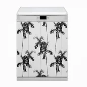 Dekoracje domu - Bluedecor Magnes na zmywarkę HIT Czarno białe palmy 60x80 - miniaturka - grafika 1