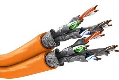 CAT 7A kabel sieciowy duplex, S/FTP PiMF, pomarańczowy - Długość kabla 50 m