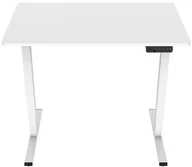 Biurka - Biurko wysokie podnoszone elektrycznie do pracy na stojąco biały M0-H40 - miniaturka - grafika 1