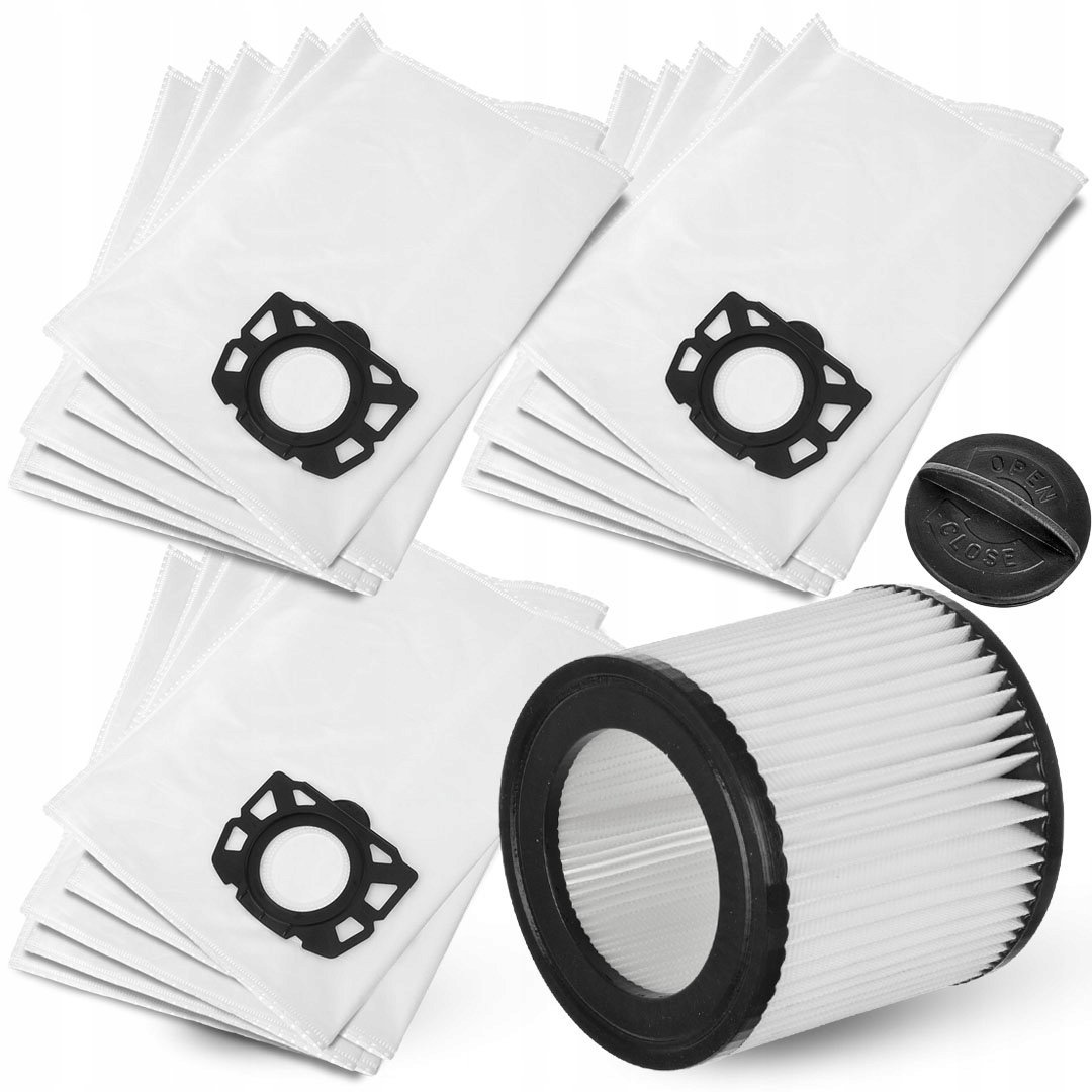 15x Worki + Filtr Zmywalny do Odkurzacza Karcher Wd3 Kfi 357 Se Wd2 Plus