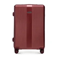 Walizki - Średnia walizka z polikarbonu w tłoczenia burgund - miniaturka - grafika 1