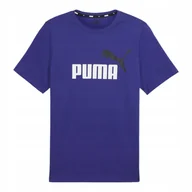Koszulki męskie - PUMA KOSZULKA MĘSKA T-SHIRT ESS+2 COL LOGO TEE FIOLETOWA r.L - miniaturka - grafika 1