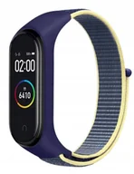 Akcesoria do smartwatchy - Opaska zamienna nylonowa do xiaomi mi band 3/4/5/6 kolor granatowy z żółtym - miniaturka - grafika 1