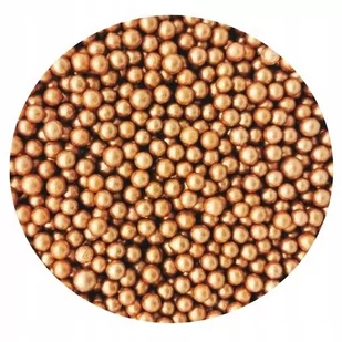POSYPKA PEREŁKI CUKROWE złote ciemne perłowe 4mm 25g - Dodatki do ciast w proszku - miniaturka - grafika 1