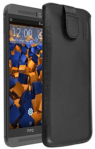 mumbi skórzany futerał kompatybilny z HTC One M9 powłoki skórzane etui portfela sprawy, czarny