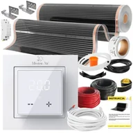 Ogrzewanie podłogowe - Folia grzewcza na podczerwień MISSION AIR 160 W/m² Black Silver 4 m² (4 m x 100 cm) + regulator Aries LCD Biały - miniaturka - grafika 1