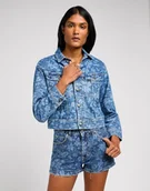 Płaszcze damskie - capispalla e giacche donna lee 112349588 cropped rider tropical denim - LEE - miniaturka - grafika 1