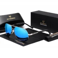 Okulary przeciwsłoneczne - ﻿Okulary PRZECIWSŁONECZNE męskie z polaryzacją UV400 pilotki + etui ZESTAW - miniaturka - grafika 1