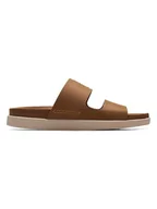 Klapki i japonki męskie - Clarks Skórzane klapki "Sunder Coast" w kolorze jasnobrązowym - miniaturka - grafika 1