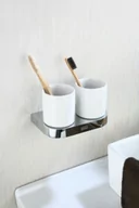 Akcesoria do armatury i ceramiki - BLUE WATER LIW-56052 materiał mosiądz wykończenie chrom białe szklanki wykonane z porcelany - miniaturka - grafika 1