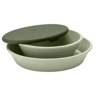 Miseczki i talerzyki dla dzieci - Bibs Dinner Plate Set Sage Talerzyk Z Miseczką Z Pokrywką - miniaturka - grafika 1