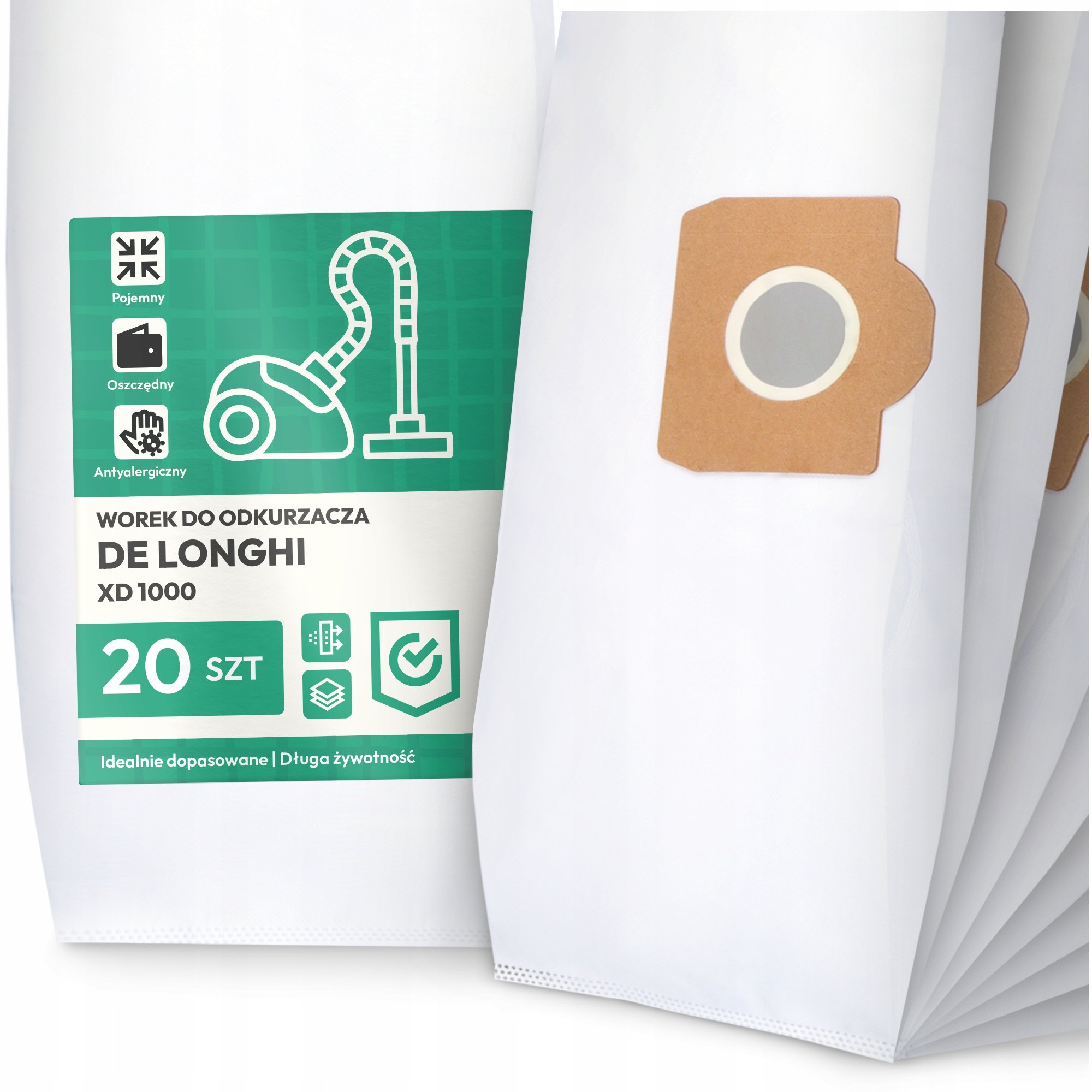 20x Worek do Odkurzacza de Longhi XD 1000 Syntetyczny Pojemny Odporny Worki
