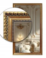 Lustra - Ekskluzywne lustro w STYLOWEJ ZŁOTEJ pięknej ramie z drewna 140x50 d3 - miniaturka - grafika 1