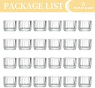 Świeczniki - ZESTAW 24 ŚWIECZNIKI SZKLANYCH Przezroczyste do dekoracji stołu tealight - miniaturka - grafika 1