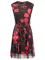 Sukienki - ApartFashion Damska sukienka z siateczki, czarno-czerwona, normalna, czarny, czerwony, 40 - miniaturka - grafika 1
