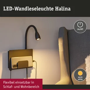Paulmann Halina kinkiet LED USB, elastyczny czarny - Lampy ścienne - miniaturka - grafika 5