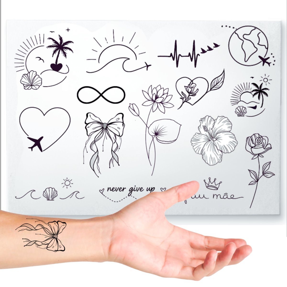 TATUAŻ DAMSKI TATUAŻE DAMSKIE MIX ARKUSZ DLA KOBIET DLA DZIECI 15SZT