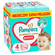 Pieluchy - Pampers Premium Care Pants pieluchomajtki rozmiar 4 9-15 kg 114 sztuk - miniaturka - grafika 1
