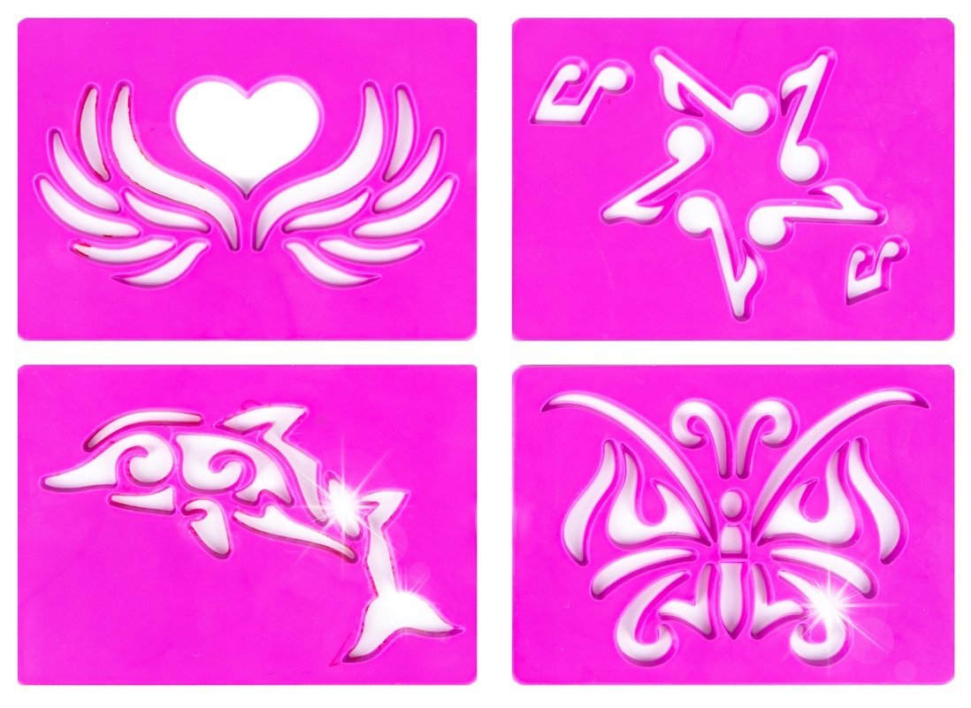 Zestaw Do Tatuażu Szablony Wzory Kolory Markery Zmywalne Maszynka