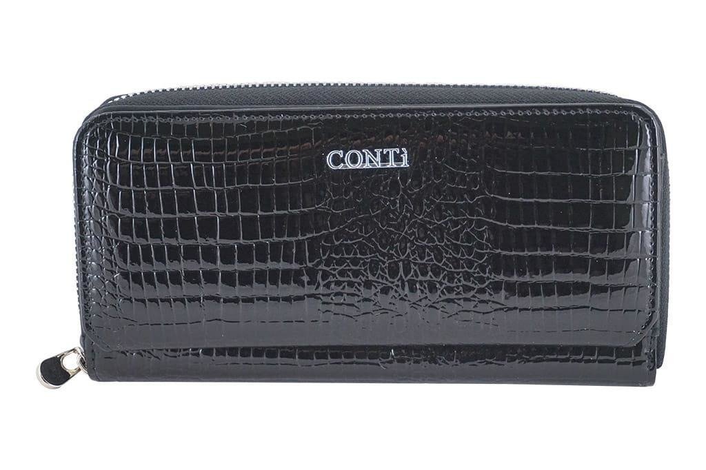 CONTI - elegancki portfel damski - Czarny - Czarny