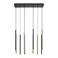 Lampy sufitowe - Paul Neuhaus Lampa wisząca czarna z mosiądzem  w tym 10-punktowa ściemnialna dioda LED - Bea - miniaturka - grafika 1