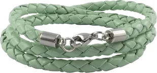 König Design skórzany naszyjnik skórzany pasek skórzana bransoletka 6 mm męski naszyjnik 17 cm - 100 cm pleciony, długość: 45 centymetrów, kolor: miętowy zielony - Naszyjniki męskie - miniaturka - grafika 1