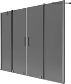 Parawany nawannowe - Mexen Velar Duo parawan nawannowy 2-skrzydłowy rozsuwany 200 x 150 cm, grafit, gun gray szczotkowany - 896-200-000-42-66 - miniaturka - grafika 1
