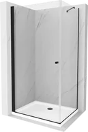 Kabiny prysznicowe - Mexen Pretoria kabina prysznicowa uchylna 100x80 cm, transparent, czarna + brodzik Flat - 852-100-080-70-00-4010B - miniaturka - grafika 1