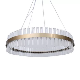 Monako Piękny Złoty Żyrandol Led Z Kryształami Ø80 cm 11520 - Lampy sufitowe - miniaturka - grafika 1