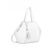 Torebki damskie - Pojemna Torebka Damska Shopper Worek LUIGISANTO Biała Skóra Eko - miniaturka - grafika 1