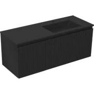 Szafki łazienkowe - Mexen Rivel szafka łazienkowa 120 cm z umywalką Otis prawą, 1S, 1D, ryflowana, czarna mat - 91A23-12047-3-BBFF71-W18P71 - miniaturka - grafika 1