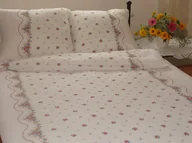 Pościel - Pościel z kory 160x200 wzór Czerwone kwiatuszki - miniaturka - grafika 1